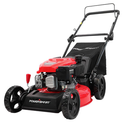 PowerSmart EasyCut 18-Inch 144cc Push Gas Lawn Mower, 3-in-1 Mulch/Bag/Side Discharge