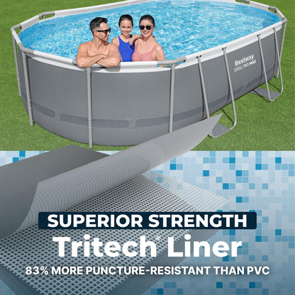 Bestway Steel Pro MAX 16' x 10' x 42" Above Ground Pool, Oval Metal Frame Outdoor Swimming Pool